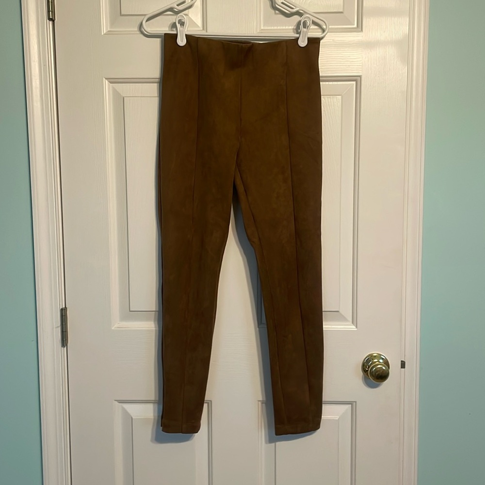 Brown faux suede leggings